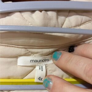 Maurices Beige Quilted Jacket 4X